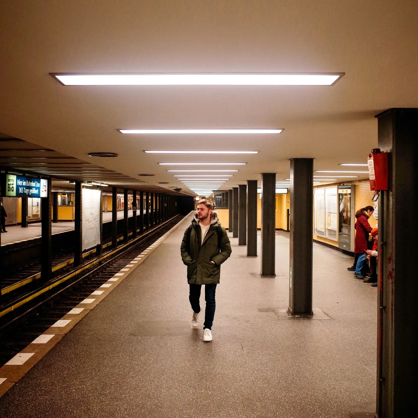 Artūras in a subway station