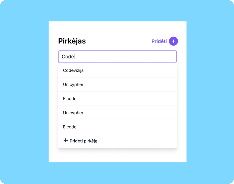 Invoice buyer picker